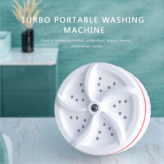 Mini Ultrasonic Turbo Washing Machine Portable USB Powered Removes Dirt Washer Clothing Cleaning Washing Machine for Travel Home