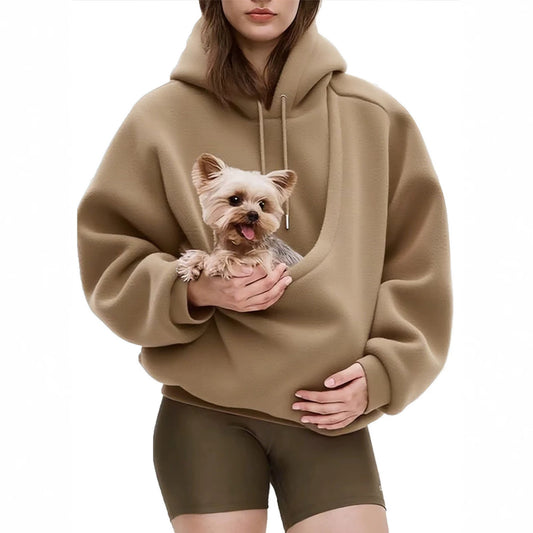 Women's Solid Color Velvet Loose Hoodie Sweatshirt Long Sleeve Pullover