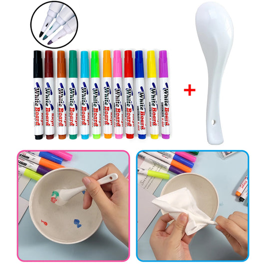 8/12 Colors Magical Water Painting Pen Set Water Floating Doodle Kids Drawing Early Art Education Pens Magic Whiteboard Markers