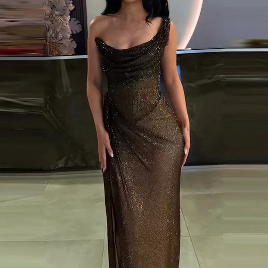 Elegant High-Waist Holiday Evening Gown