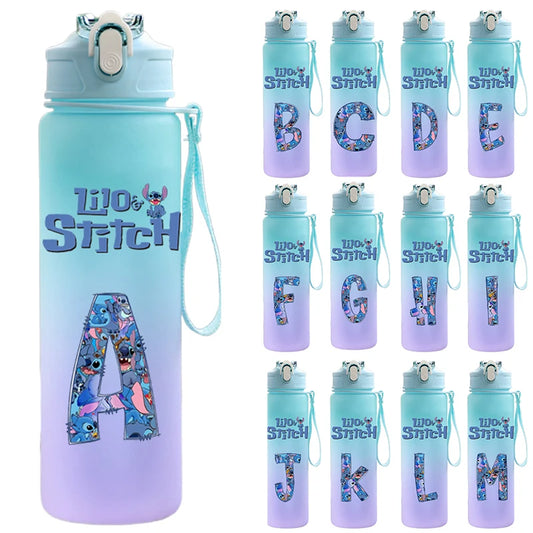 Back to school Lilo stitch 750ML Letter A-Z Print Water Bottle