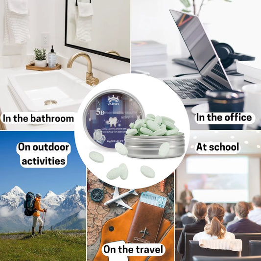 50-Count Chewable Toothpaste Tabs – Compact Mint Tablets for Fresh Breath & Deep Cleaning