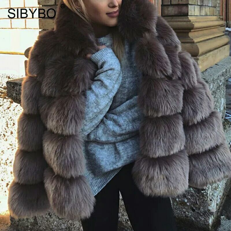 Fox fur-trimmed coat