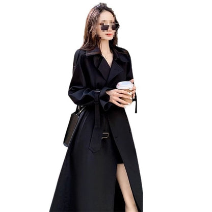 Women's Mid-Length Double-Breasted Lapel Trench Coat