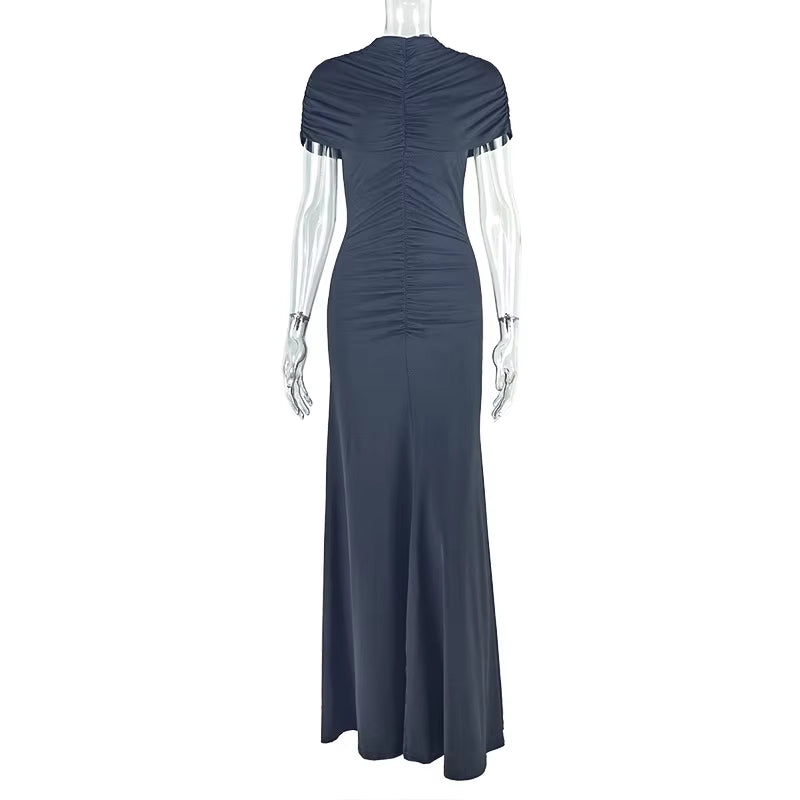 Women’s Elegant Ruched Maxi Dress 