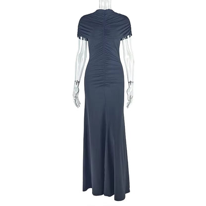 Women’s Elegant Ruched Maxi Dress 