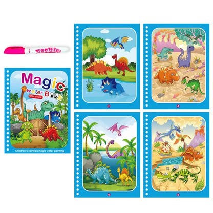 Children Early Education Toys Magical Book with Pen Water Drawing Montessori Toys Gift Reusable Coloring Book Magic Drawing Book