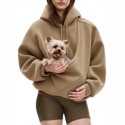 Women's Solid Color Velvet Loose Hoodie Sweatshirt Long Sleeve Pullover