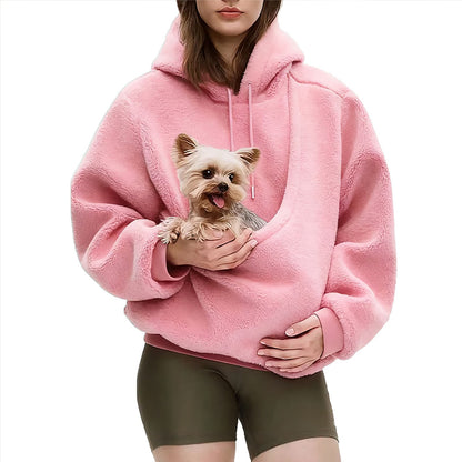 Women's Solid Color Velvet Loose Hoodie Sweatshirt Long Sleeve Pullover