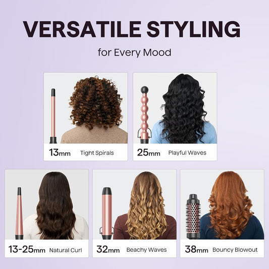  LuxeTwist™ 5-in-1 Hair Styling Set  Fast Heat, Flawless Finish