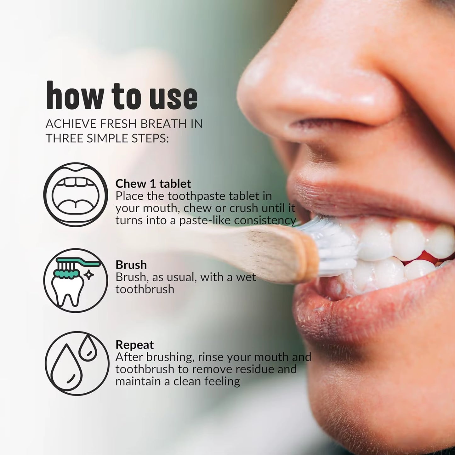 50-Count Chewable Toothpaste Tabs – Compact Mint Tablets for Fresh Breath & Deep Cleaning