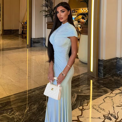 Women’s Elegant Ruched Maxi Dress 