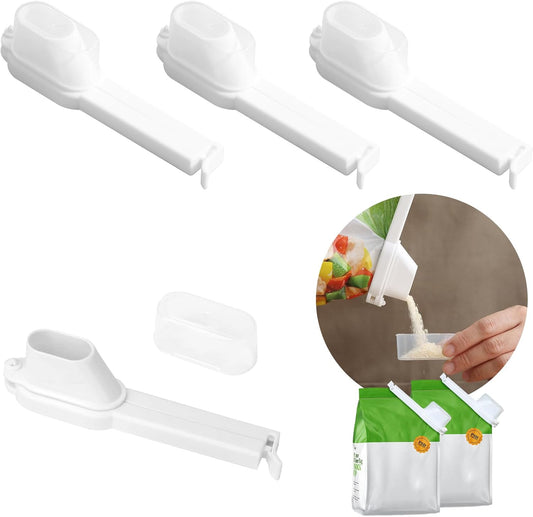 SealPour™ 4-Pack Seal & Pour Clips – Easy-Pour Kitchen Bag Sealers for Snack and Pantry Organization