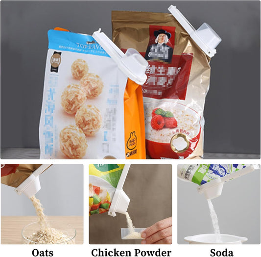SealPour™ 4-Pack Seal & Pour Clips – Easy-Pour Kitchen Bag Sealers for Snack and Pantry Organization