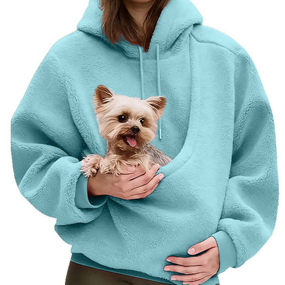 Women's Solid Color Velvet Loose Hoodie Sweatshirt Long Sleeve Pullover