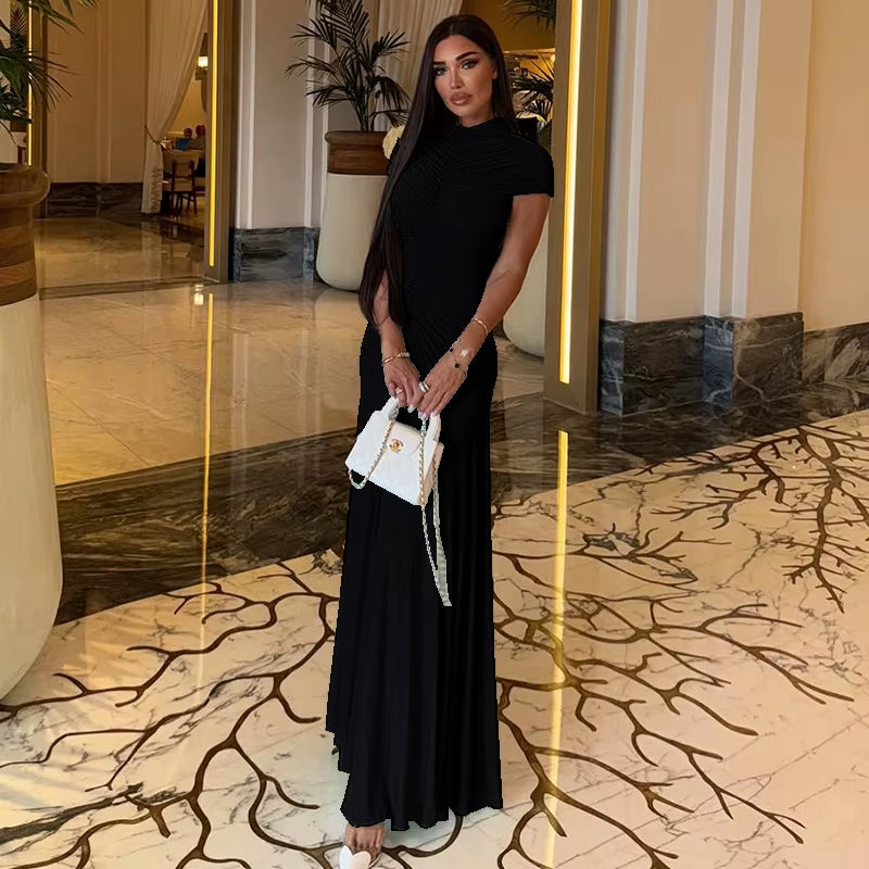 Women’s Elegant Ruched Maxi Dress 