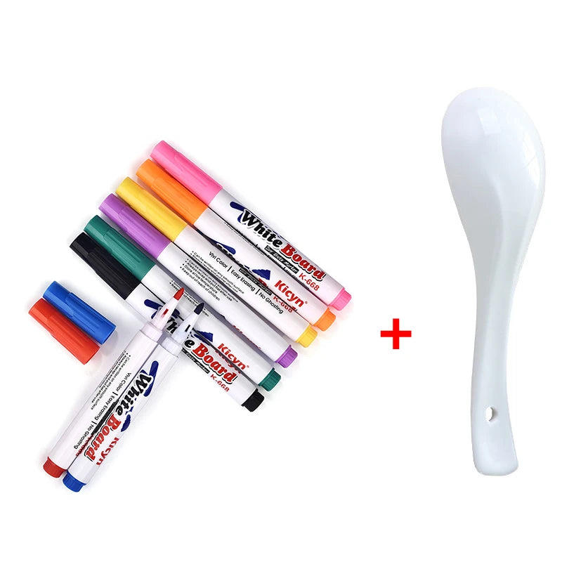 8/12 Colors Magical Water Painting Pen Set Water Floating Doodle Kids Drawing Early Art Education Pens Magic Whiteboard Markers