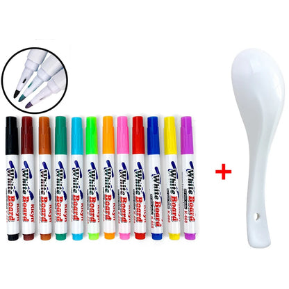 8/12 Colors Magical Water Painting Pen Set Water Floating Doodle Kids Drawing Early Art Education Pens Magic Whiteboard Markers