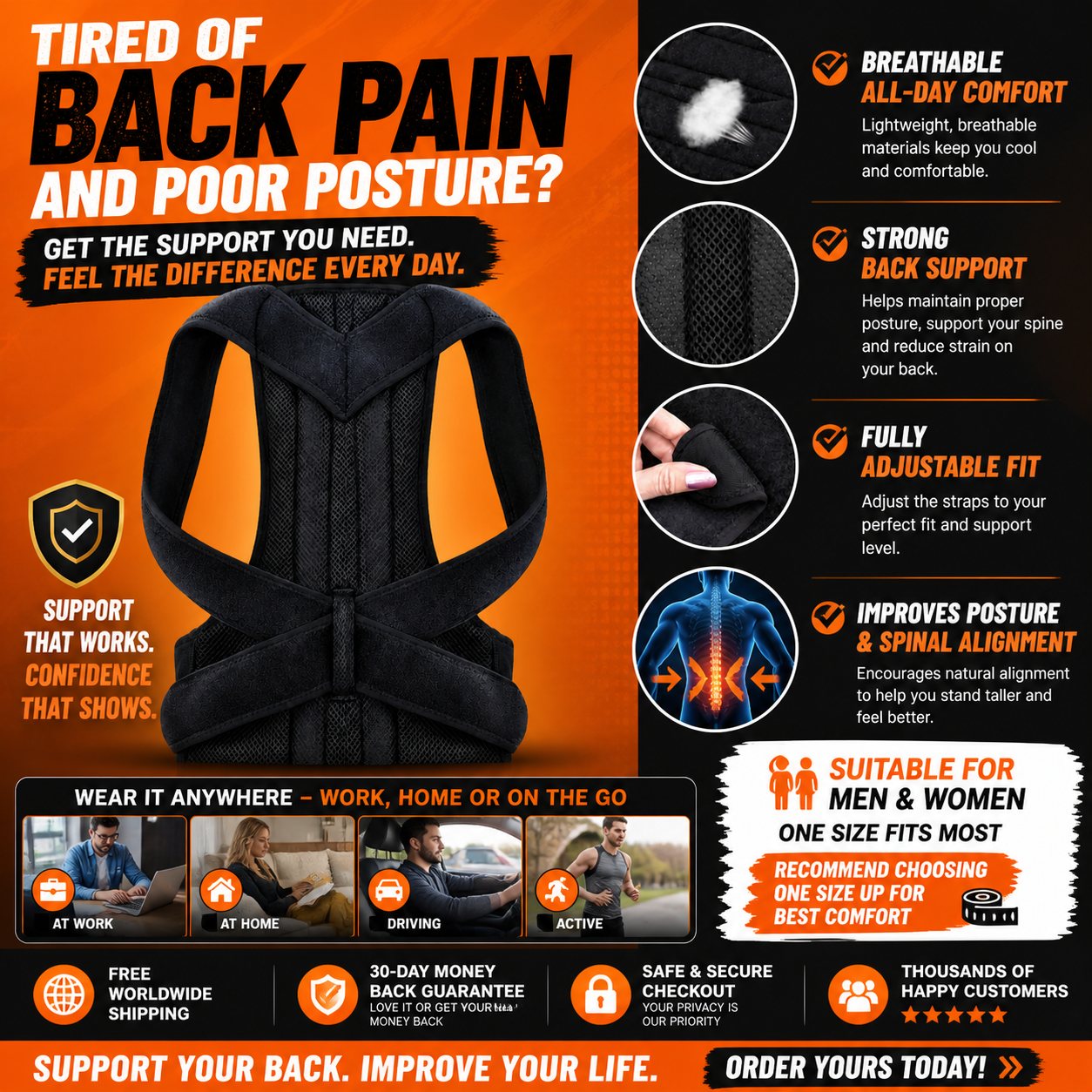 Adjustable Back Support Brace