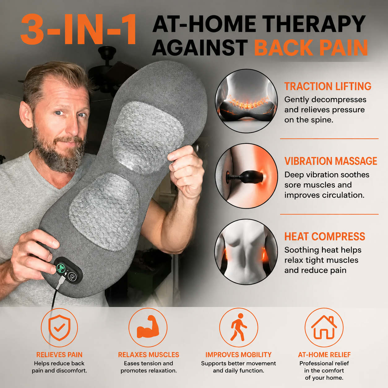BackRevive™ 3-in-1 Lower Back Pain Relief