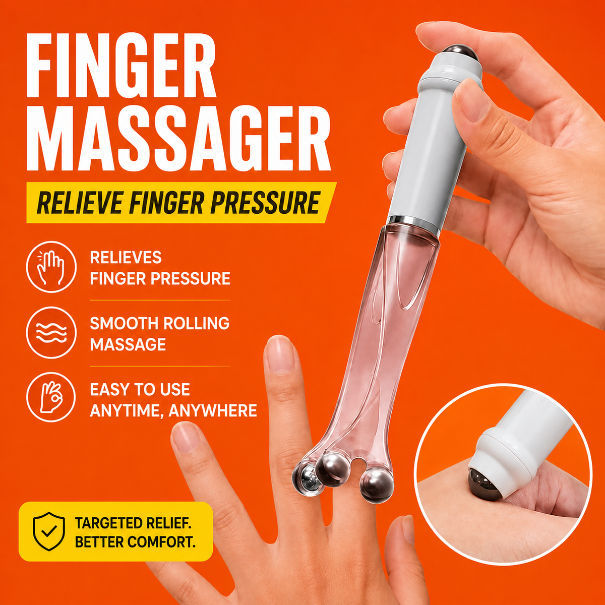 2pcs Handheld Finger Acupressure Roller- Relief finger fatigue