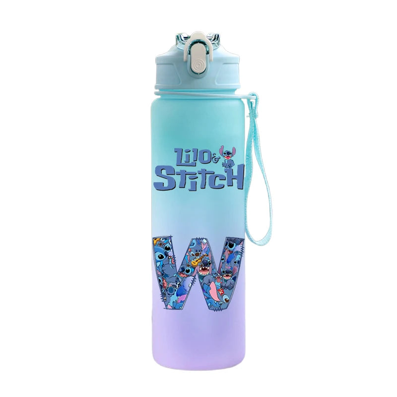 Back to school Lilo stitch 750ML Letter A-Z Print  Water Bottle 