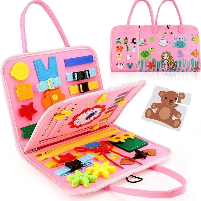 Kids Travel Toy Felt Activity, Educational Sensory Learning Book