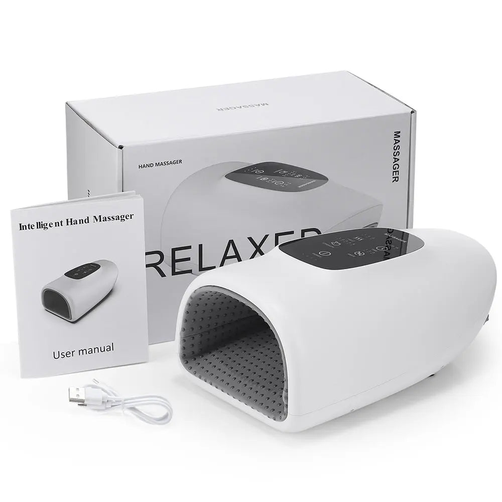 RelaxaGrip™ Smart Hand Therapy Massager – Heat & Compression Comfort