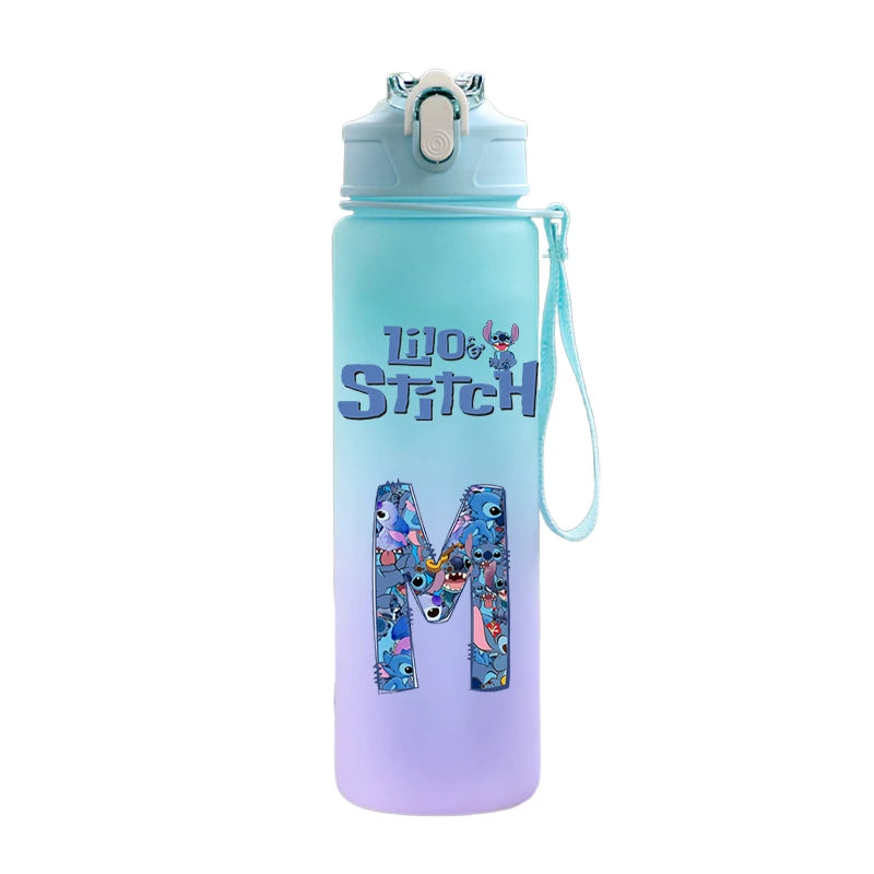 Back to school Lilo stitch 750ML Letter A-Z Print  Water Bottle 