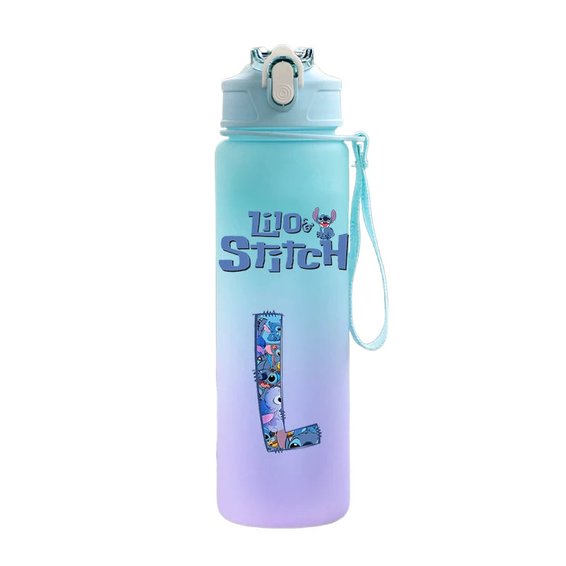 Back to school Lilo stitch 750ML Letter A-Z Print  Water Bottle 