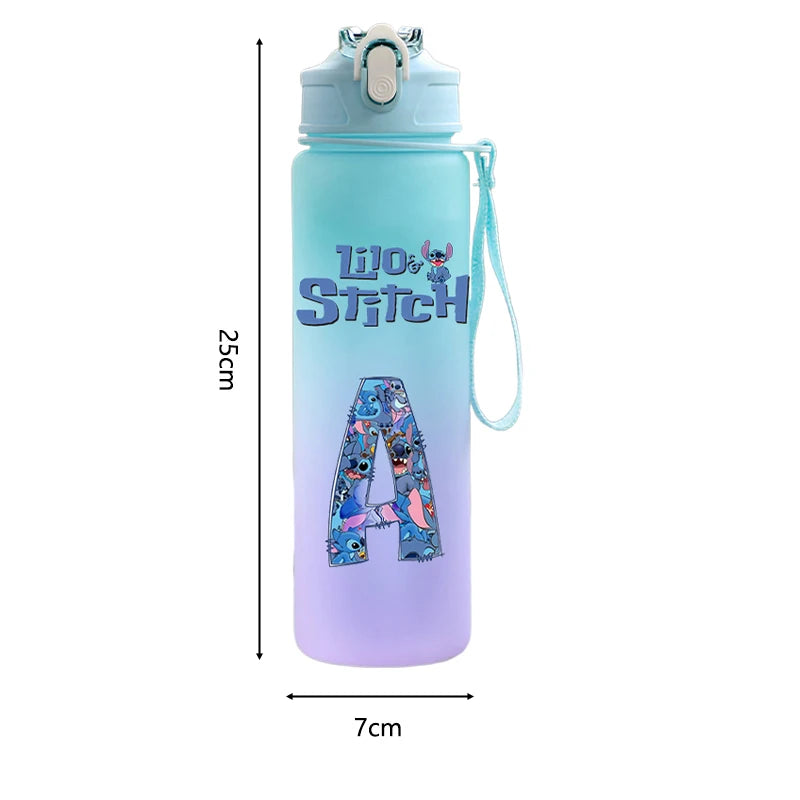 Back to school Lilo stitch 750ML Letter A-Z Print  Water Bottle 