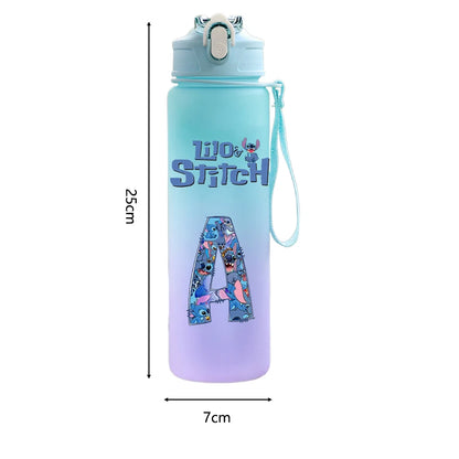 Back to school Lilo stitch 750ML Letter A-Z Print  Water Bottle 