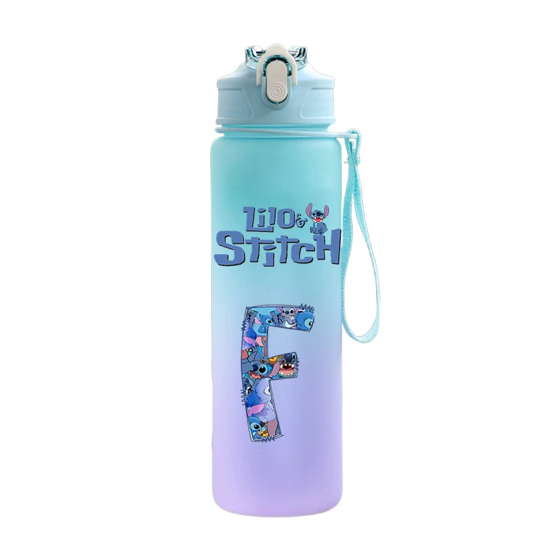 Back to school Lilo stitch 750ML Letter A-Z Print  Water Bottle 