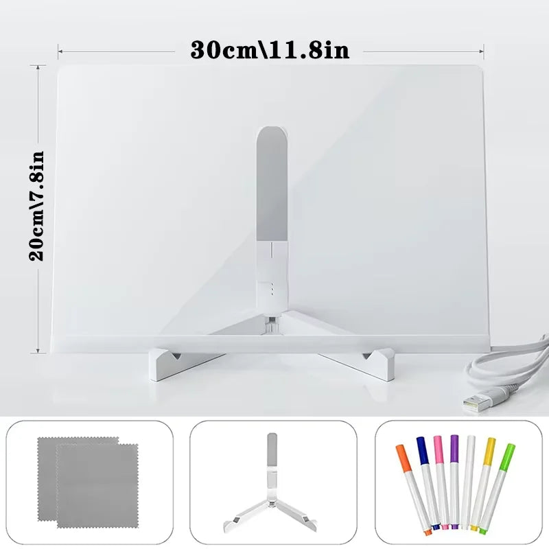 Children Magic Light Board Luminous Toys LED Drawing Blackboard Art Graffiti Coloring Acrylic Board Montessori Kids Toys Girls