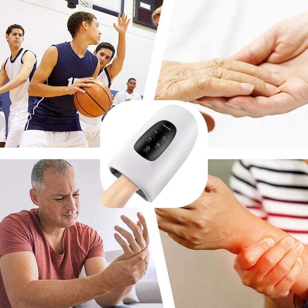 RelaxaGrip™ Smart Hand Therapy Massager – Heat & Compression Comfort