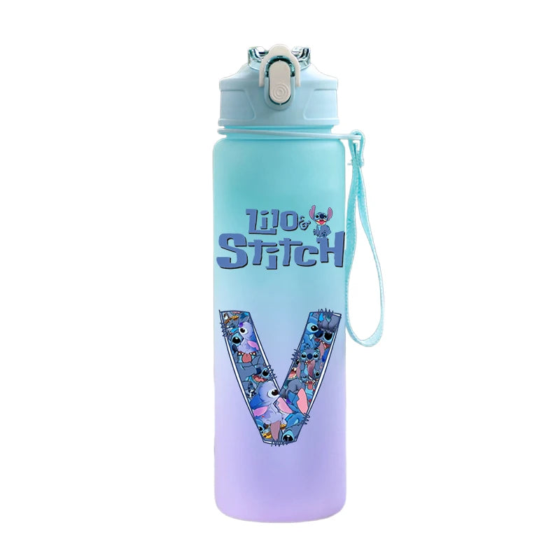 Back to school Lilo stitch 750ML Letter A-Z Print  Water Bottle 