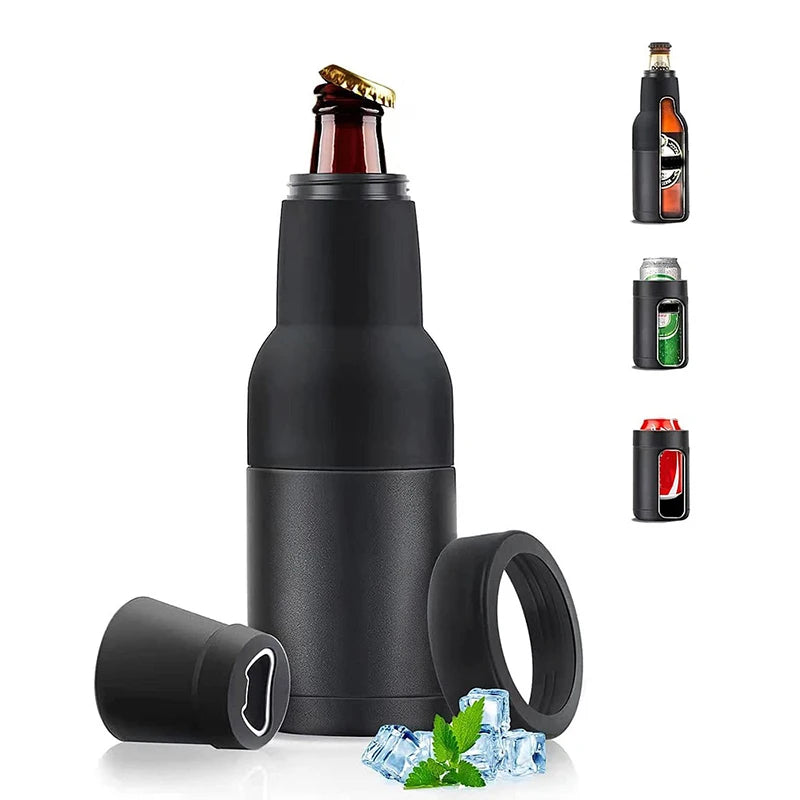 12Oz Stainless Steel Beer Cold Storage Tank with Opener Double Wall Vacuum Insulated Thermos Bottle for Drink Can Mug Cool Cold
