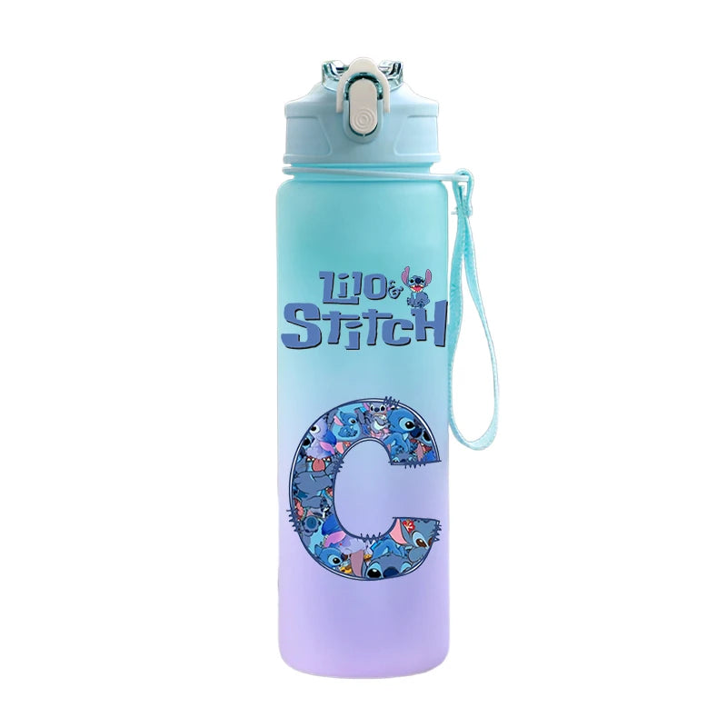 Back to school Lilo stitch 750ML Letter A-Z Print  Water Bottle 