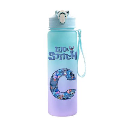 Back to school Lilo stitch 750ML Letter A-Z Print  Water Bottle 