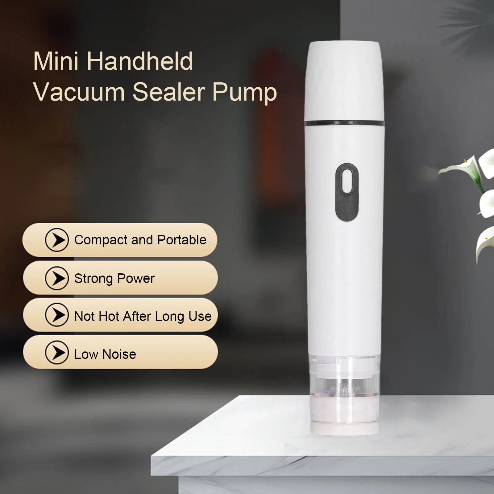  FreshSeal™ Cordless Food Saver – Compact Electric Vacuum Pump for Airtight Storage