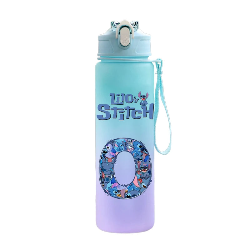 Back to school Lilo stitch 750ML Letter A-Z Print  Water Bottle 