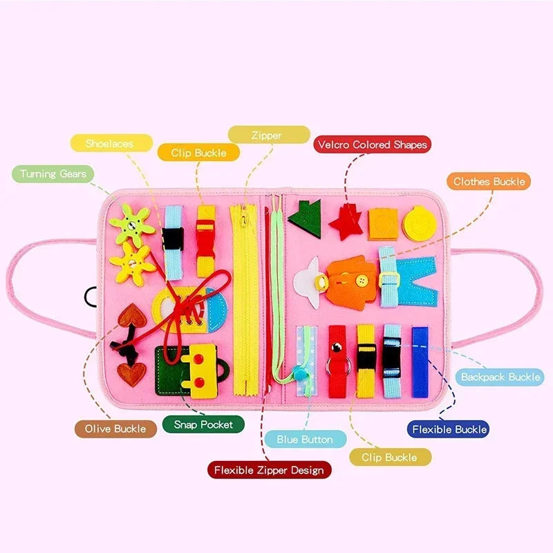 Kids Travel Toy Felt Activity, Educational Sensory Learning Book