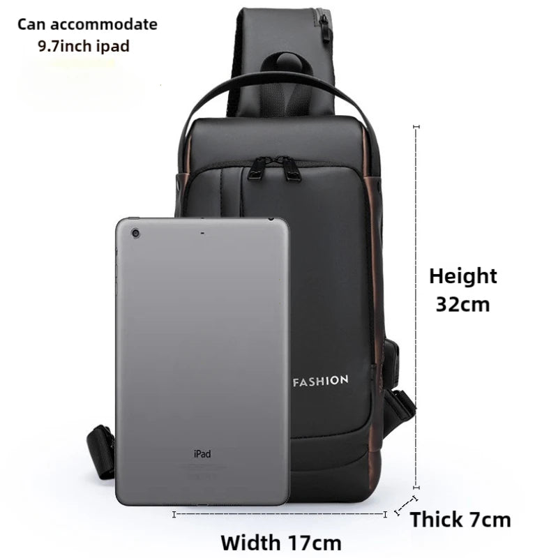  UrbanShield™ Sling Pack – USB Charging Shoulder Bag with Secure Access & Travel-Ready Design