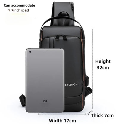  UrbanShield™ Sling Pack – USB Charging Shoulder Bag with Secure Access & Travel-Ready Design