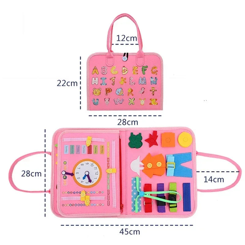 Kids Travel Toy Felt Activity, Educational Sensory Learning Book