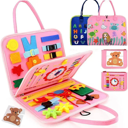 Kids Travel Toy Felt Activity, Educational Sensory Learning Book