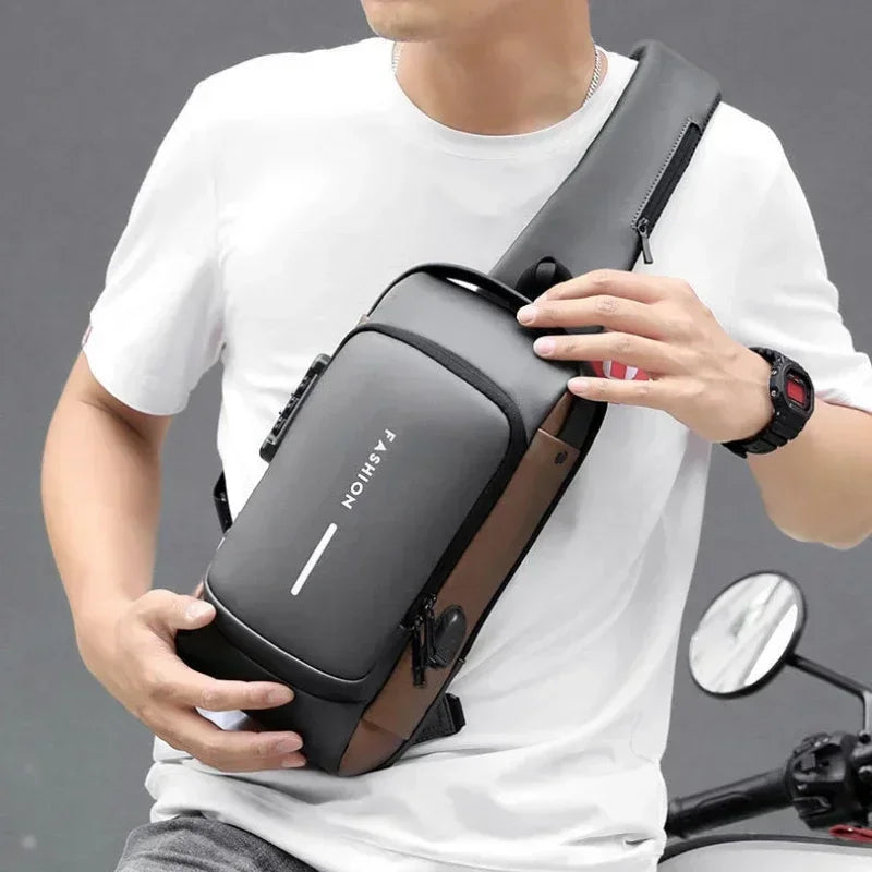  UrbanShield™ Sling Pack – USB Charging Shoulder Bag with Secure Access & Travel-Ready Design