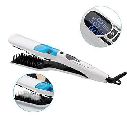 SteamGlide™   Professional  Straightener brush Titanium Curling Flat Iron