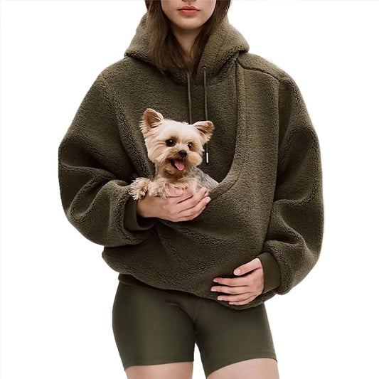 Women's Solid Color Velvet Loose Hoodie Sweatshirt Long Sleeve Pullover