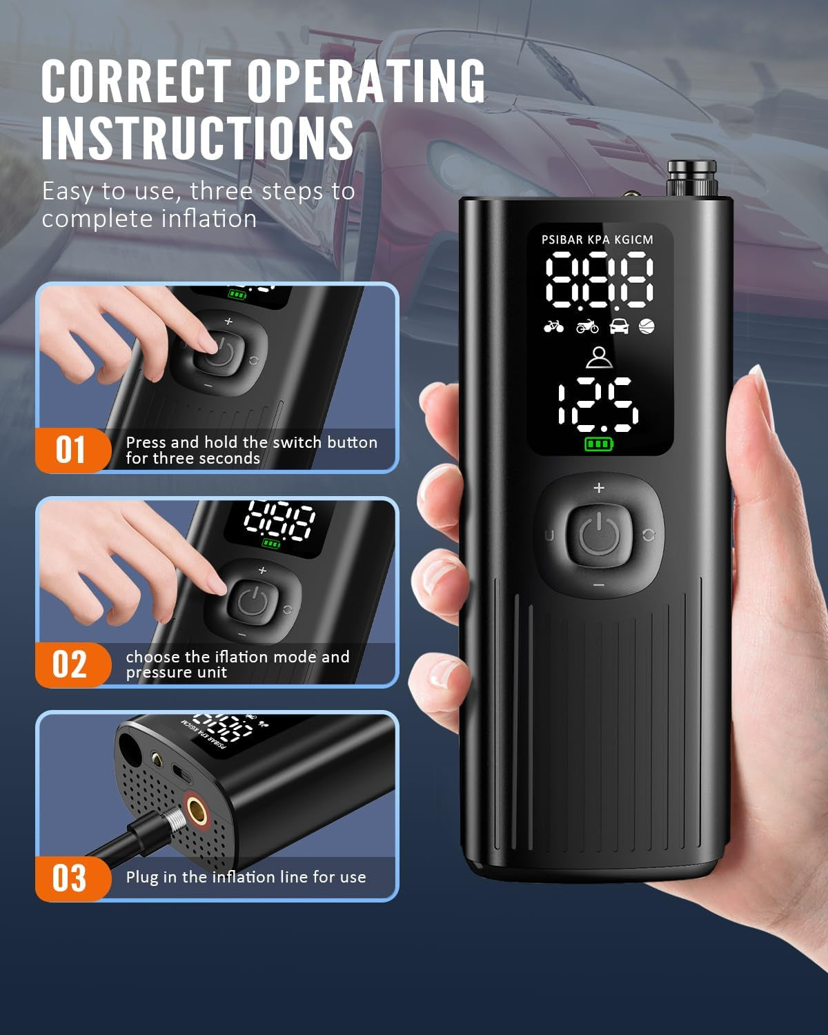 Tire Inflator Portable Air Compressor